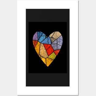 Stained glass heart Posters and Art